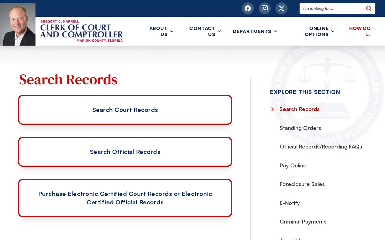 Marion County Clerk search records launch page
