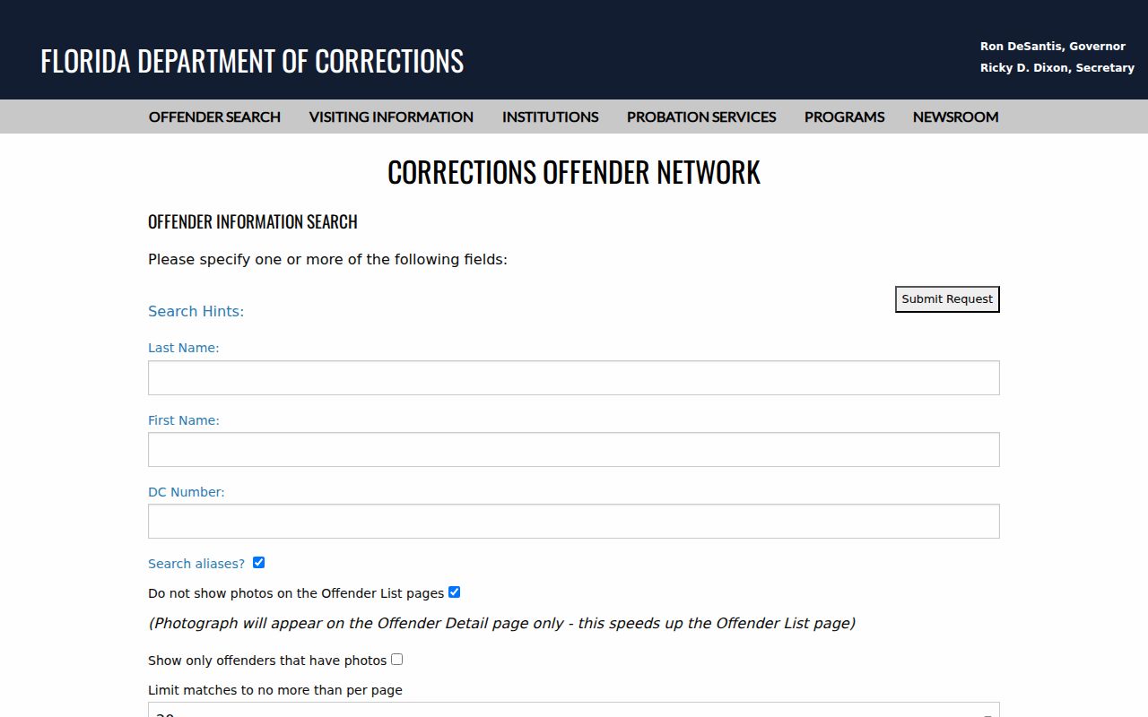 Marion County criminal history Florida corrections offender search